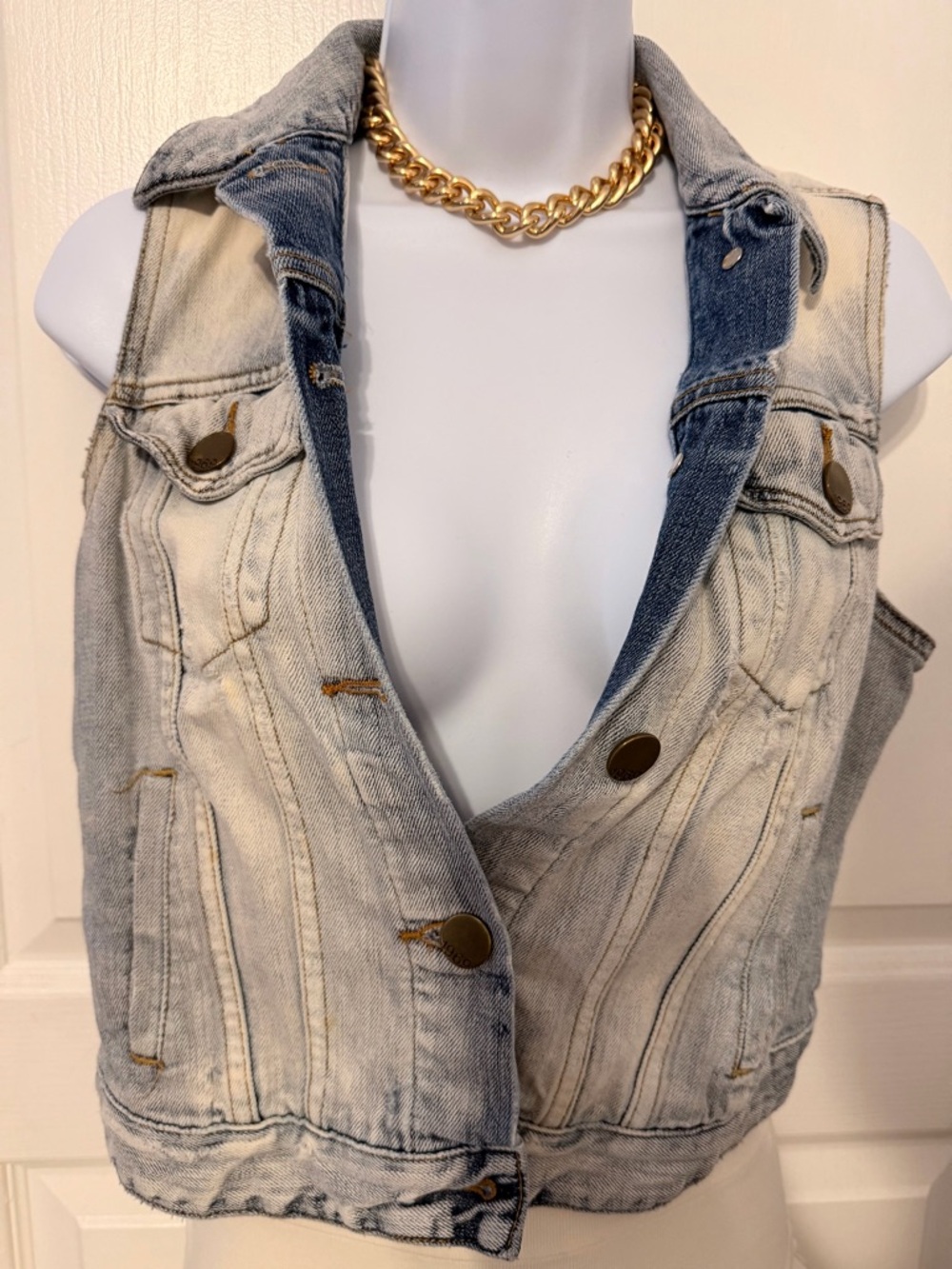 GAP Light Blue Denim Vest